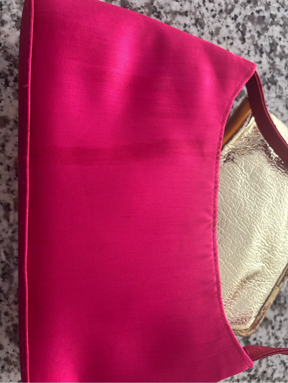 Sequined Patchwork Shoulder Bag  In Raspberry PLUS Gold Coin Purse Final Sale - Picture 13 of 13